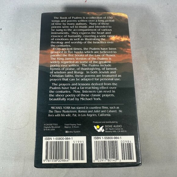 The Book Of Psalms Audiobook Read By Michael York Olive Branch 4 Cassettes 1994 - Picture 2 of 4